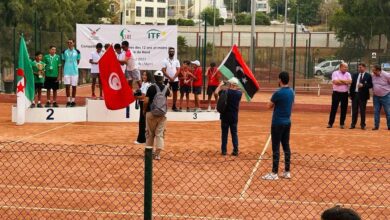 ابطال التنس الليبي يتحصلون على المرتبة الثالثة في بطولة شمال افريقيا بالجزائر